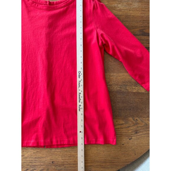 Lands End Womens Shirt LP Red Button-Back Tunic 3/4 Sleeves Heavy Knit - Picture 9 of 9